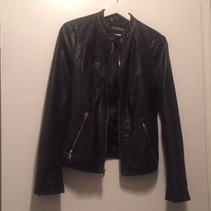 Black leather express jacket